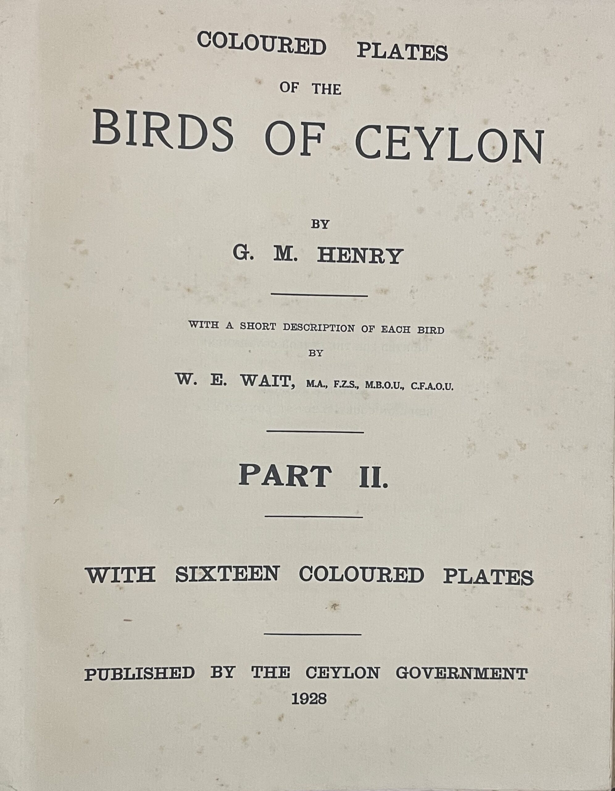 Colored Plates of the Birds of Ceylon - Image 10