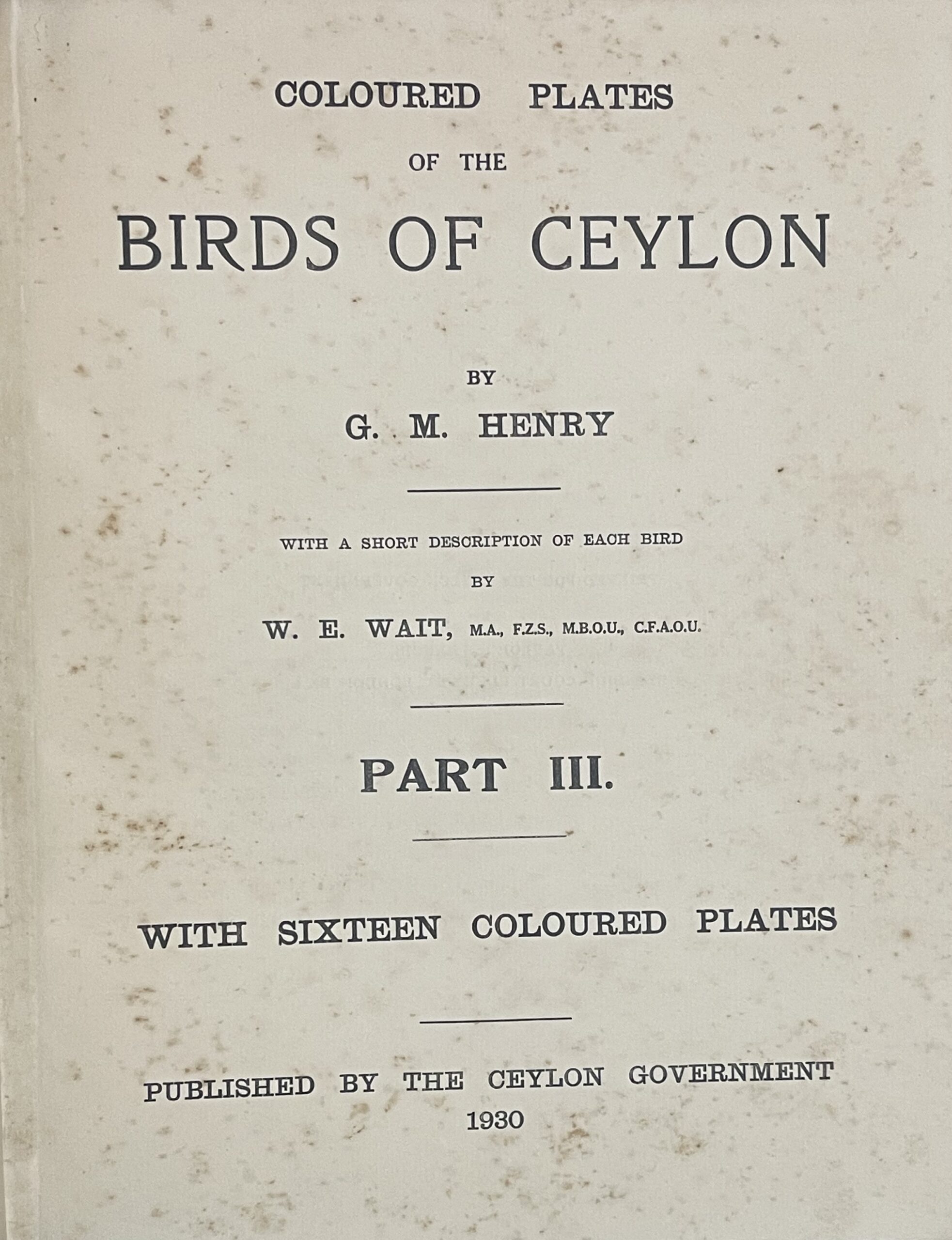 Colored Plates of the Birds of Ceylon - Image 9