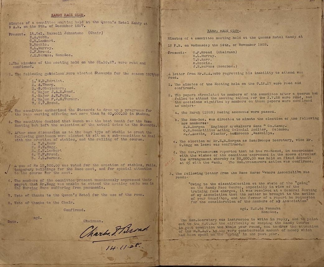 The minute book of the Kandy Race Club - Image 9